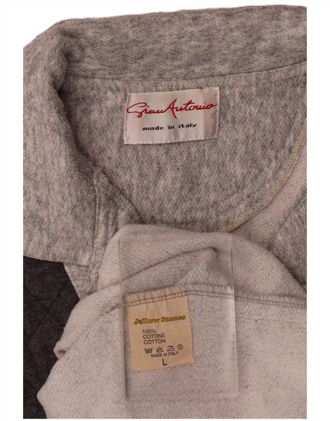 Suéter masculino VINTAGE com gola polo e algodão grande cinza colorido