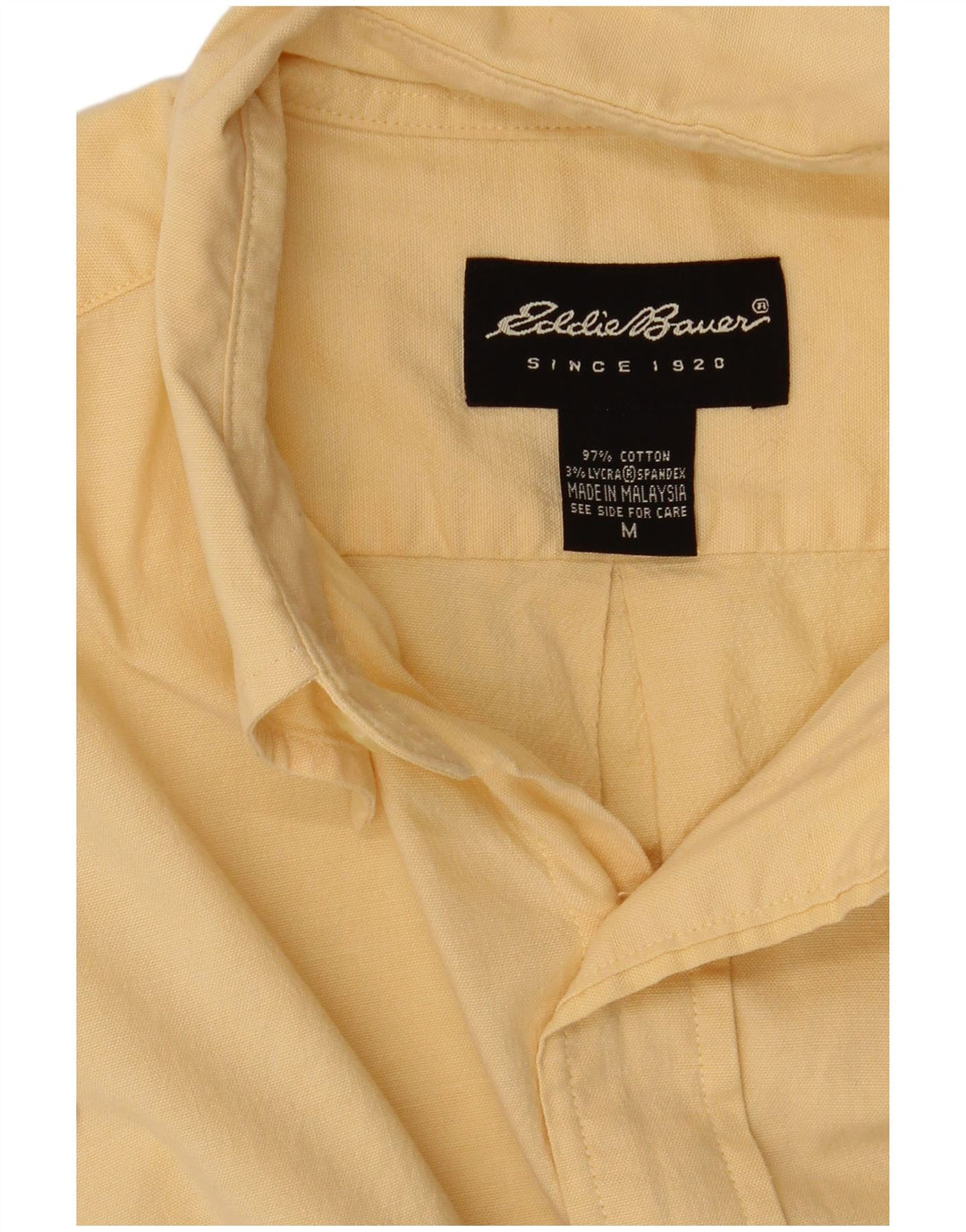 Camisa masculina de manga curta Eddie Bauer algodão amarelo médio