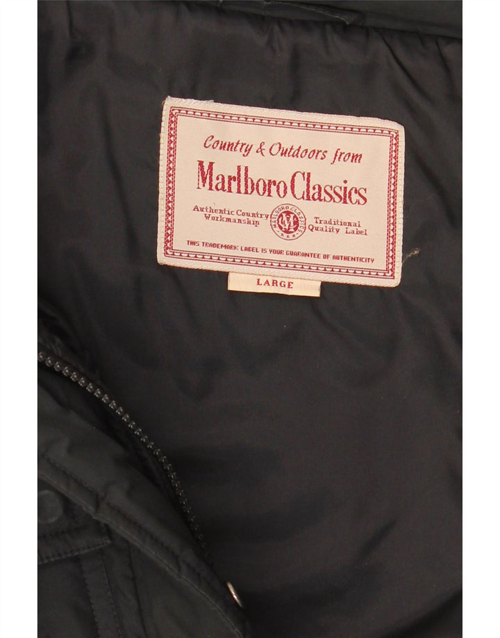Jaqueta acolchoada masculina Marlboro Classics UK 40 grande preta
