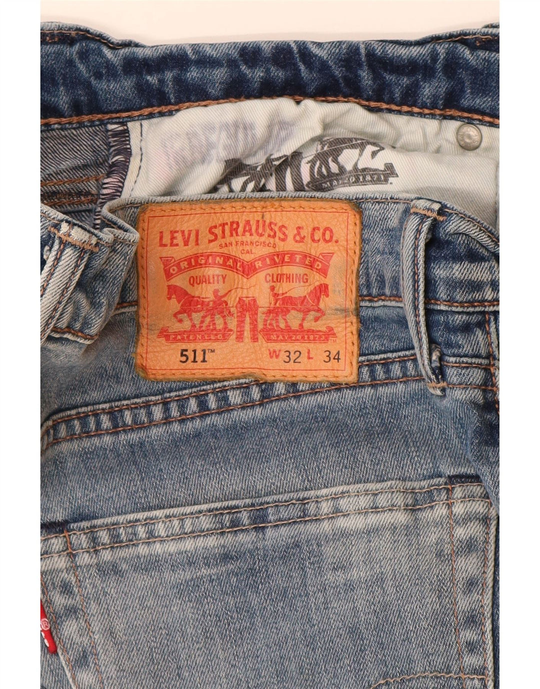 Calça Jeans Levis 511 Slim Masculina W32 L31 Azul Algodão