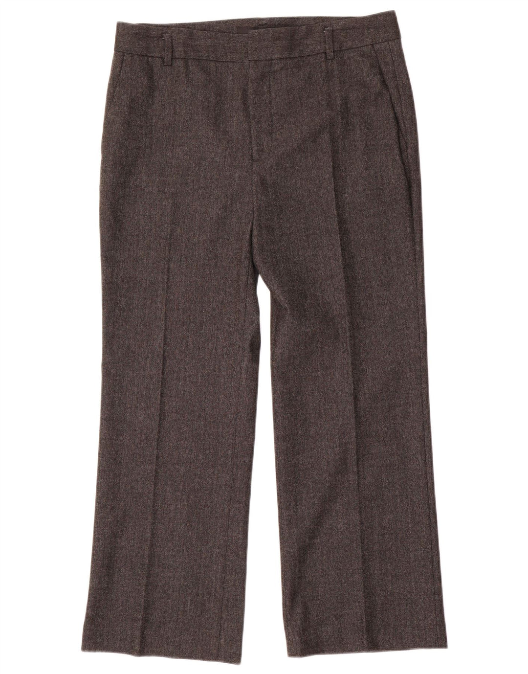 Calça feminina reta Zara EU 40 médio W30 L27 espinha de peixe cinza