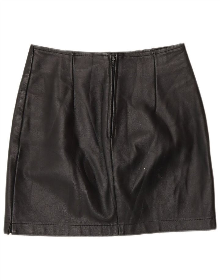 COLOMBUS Saia feminina de couro W26 pequena couro preto