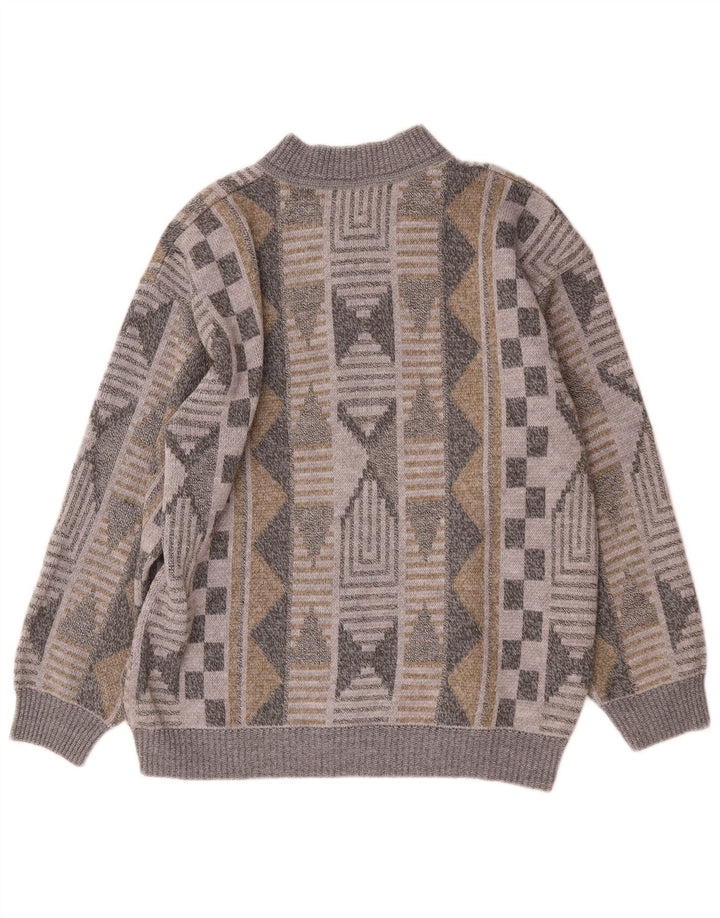 Steiner Mens Cardigan Sweater XL Multicolorido Geométrico