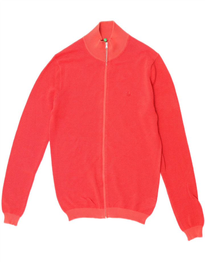 Suéter cardigã masculino Benetton pequeno algodão vermelho