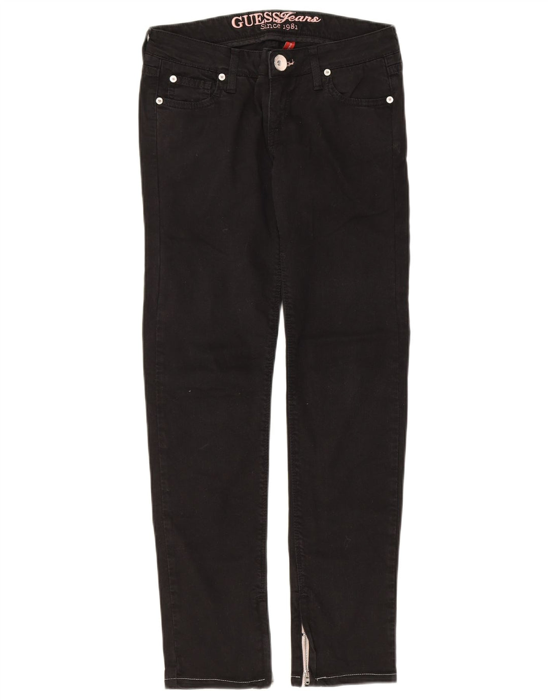 Jeans slim feminino GUESS W26 L28 algodão preto