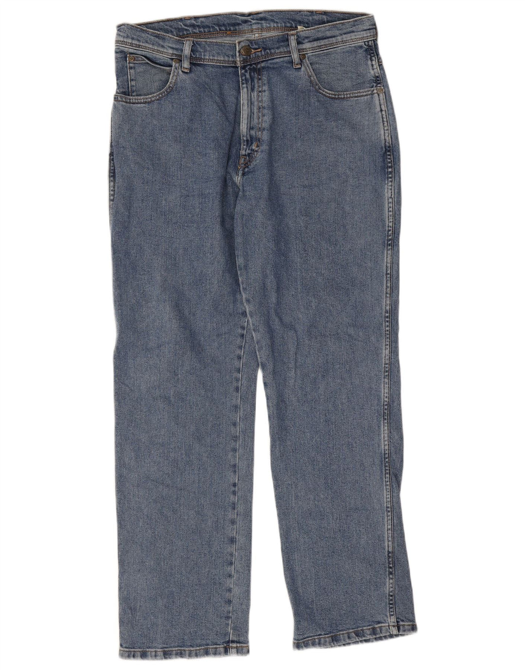 Wrangler Mens Regular Fit Jeans Reta W34 L30 Azul Algodão