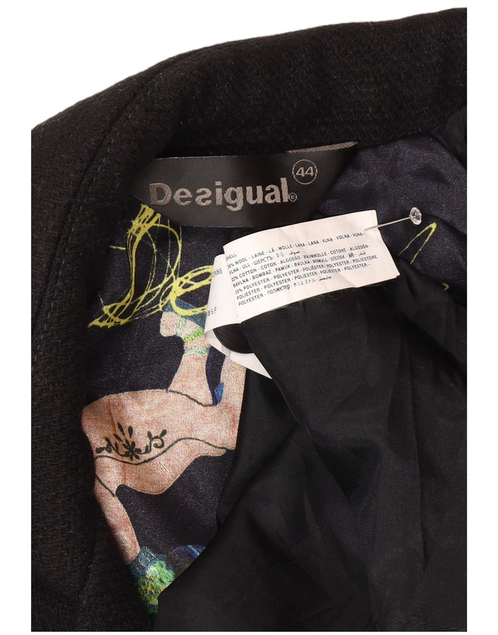 Sobretudo feminino Desigual EU 44 XL preto floral lã