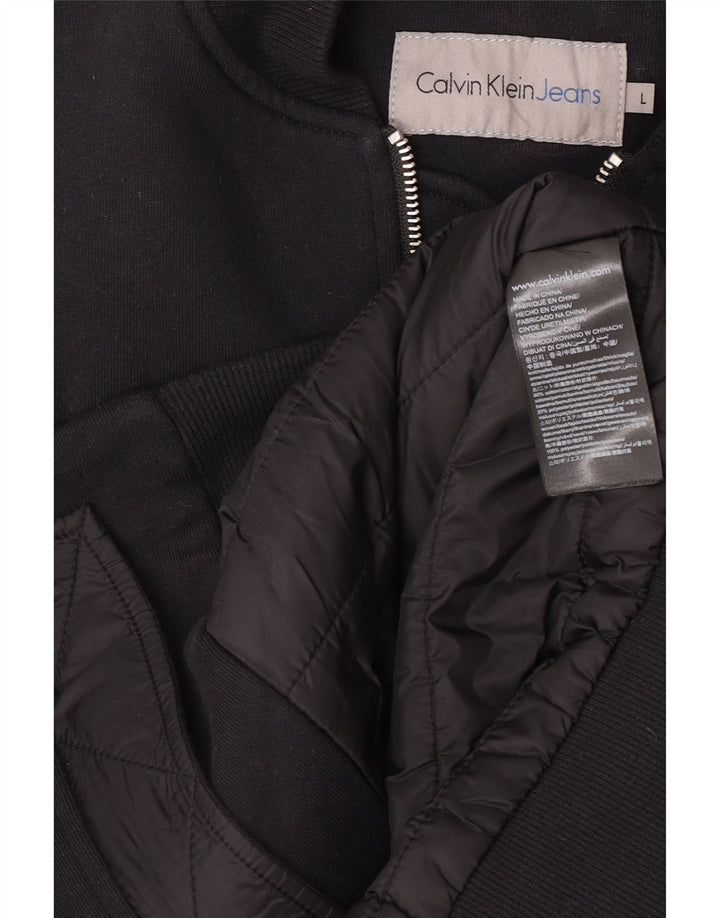 Jaqueta bomber masculina Calvin Klein Jeans Reino Unido 40 grande algodão preto