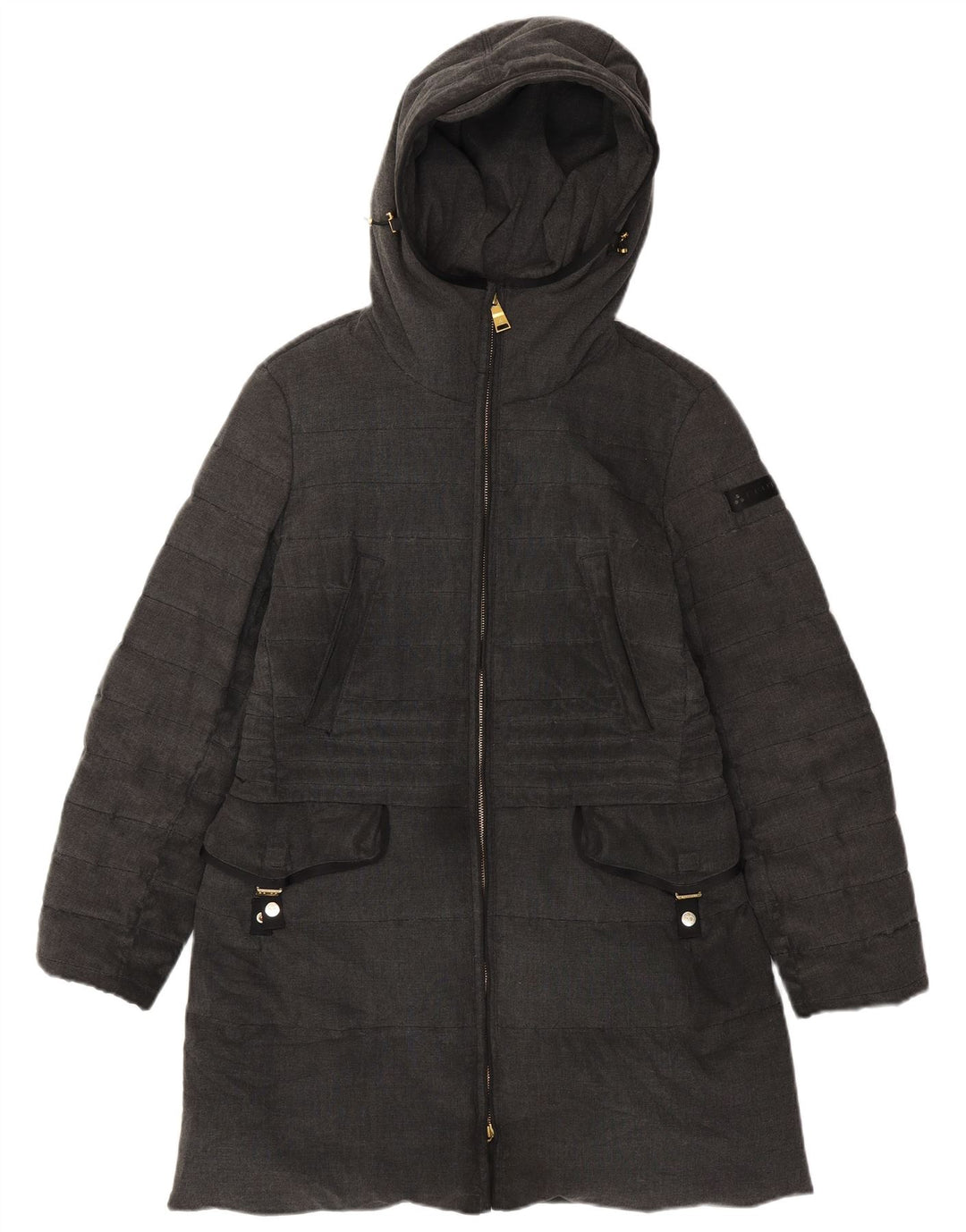 Casaco acolchoado com capuz feminino PEUTEREY IT 46 poliéster cinza grande