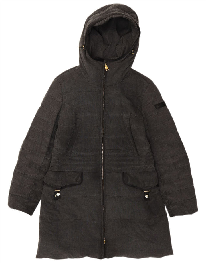 Casaco acolchoado com capuz feminino PEUTEREY IT 46 poliéster cinza grande