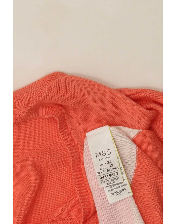 Suéter feminino Marks & Spencer com decote em V Reino Unido 24 4XL multicolorido