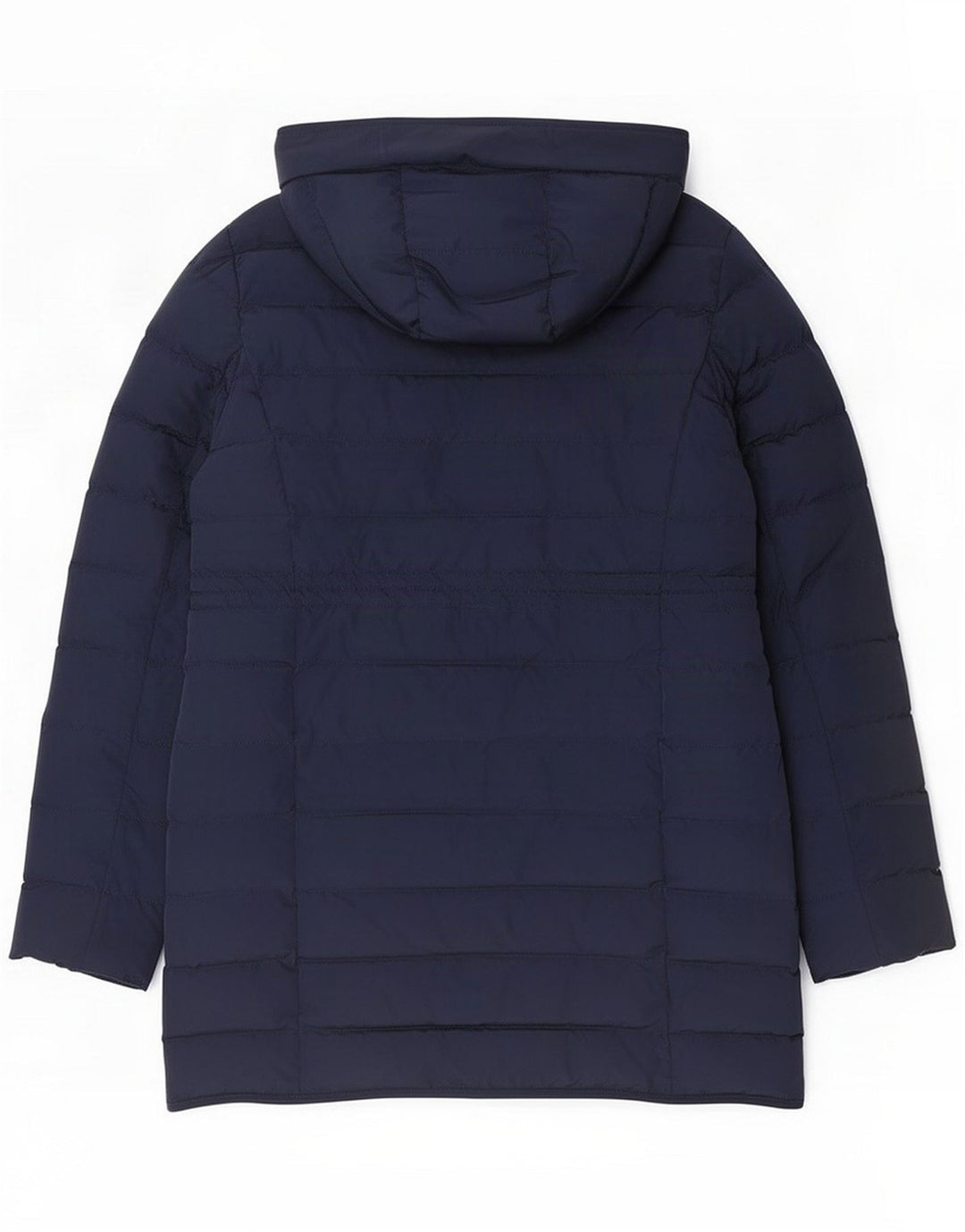 Jaeger Casaco acolchoado feminino com capuz Reino Unido 14 grande poliéster azul marinho