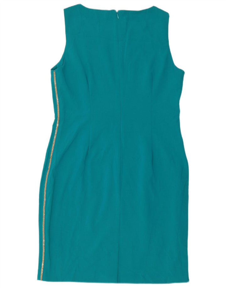Vestido feminino Calvin Klein sem mangas com bainha UK 16 grande azul poliéster
