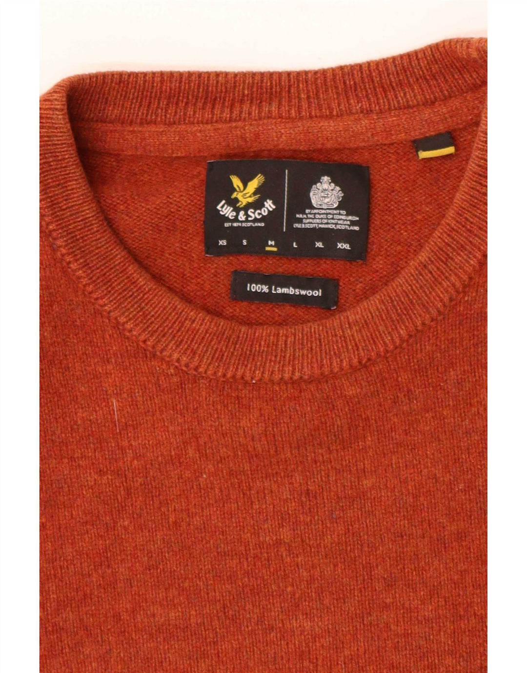 Suéter masculino Lyle & Scott com ajuste solto e gola redonda, laranja médio