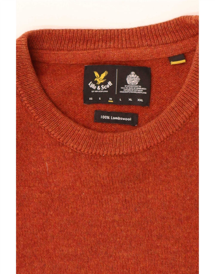 Suéter masculino Lyle & Scott com ajuste solto e gola redonda, laranja médio