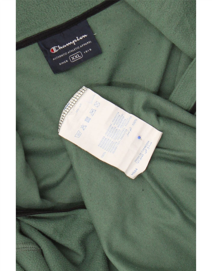 Jumper masculino Champion de lã com zíper e gola 2XL poliéster verde