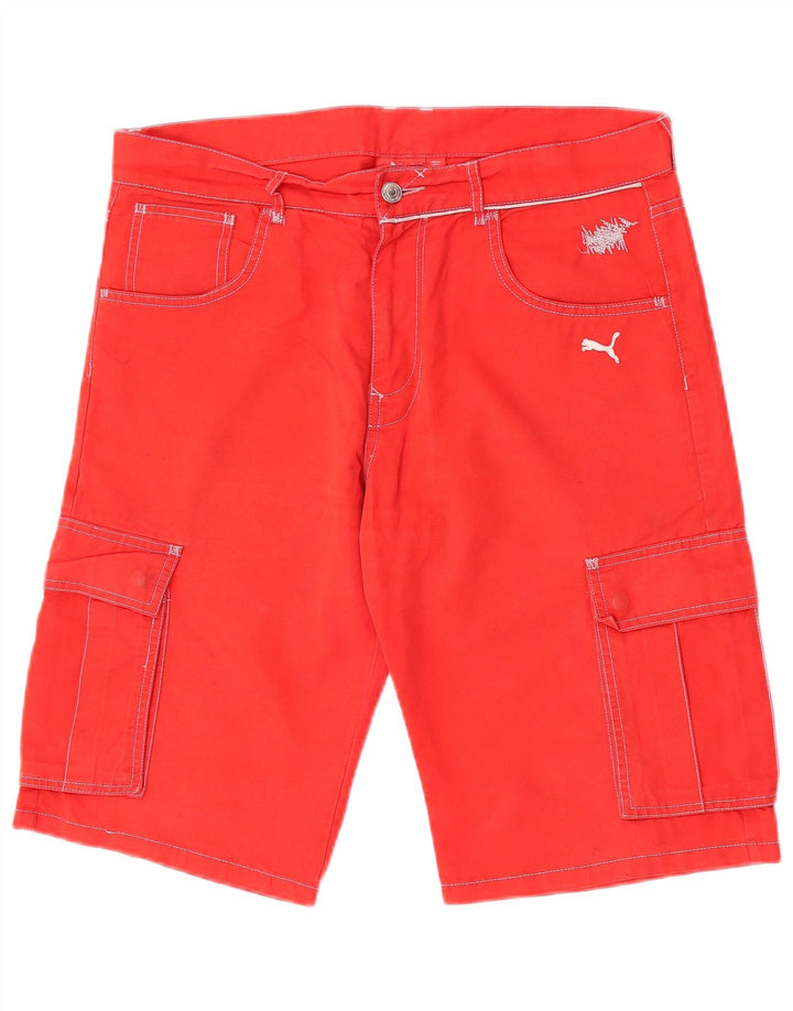Puma Mens Cargo Shorts W34 Grande Algodão Vermelho