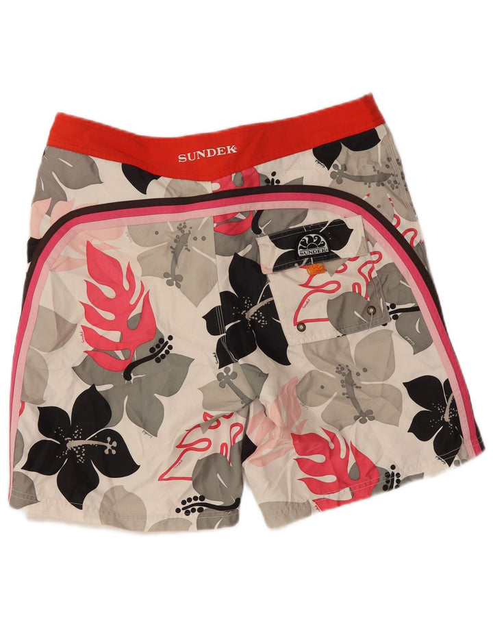 Shorts de natação masculino Sundek de poliéster floral multicolorido médio