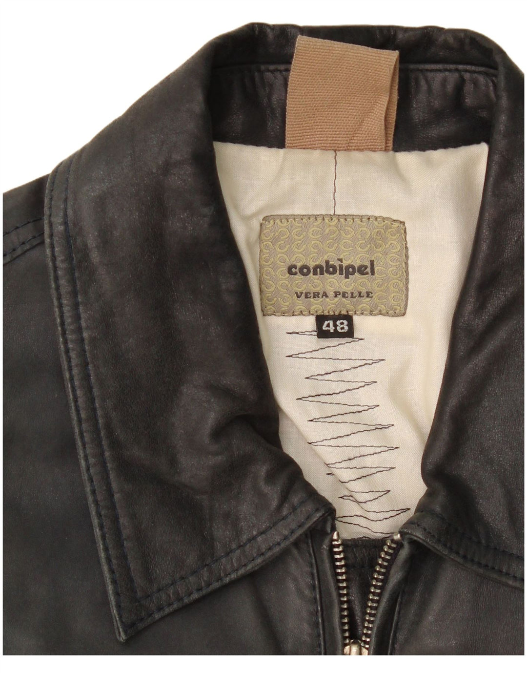 Jaqueta masculina de couro bomber Conbipel IT 48 couro preto médio