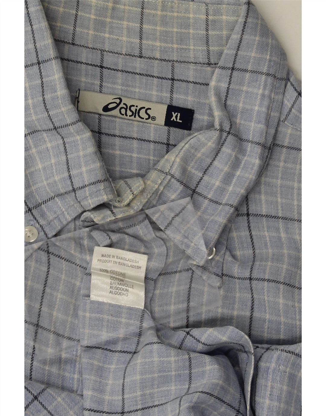 Camisa masculina ASICS XL azul xadrez algodão