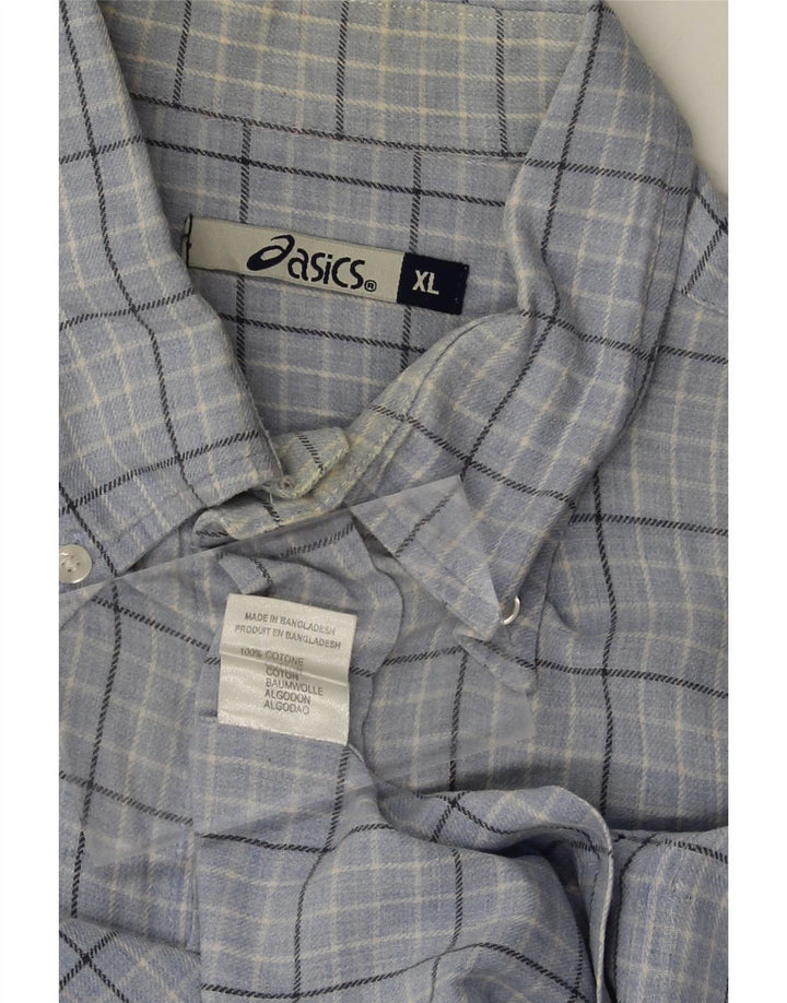 Camisa masculina ASICS XL azul xadrez algodão