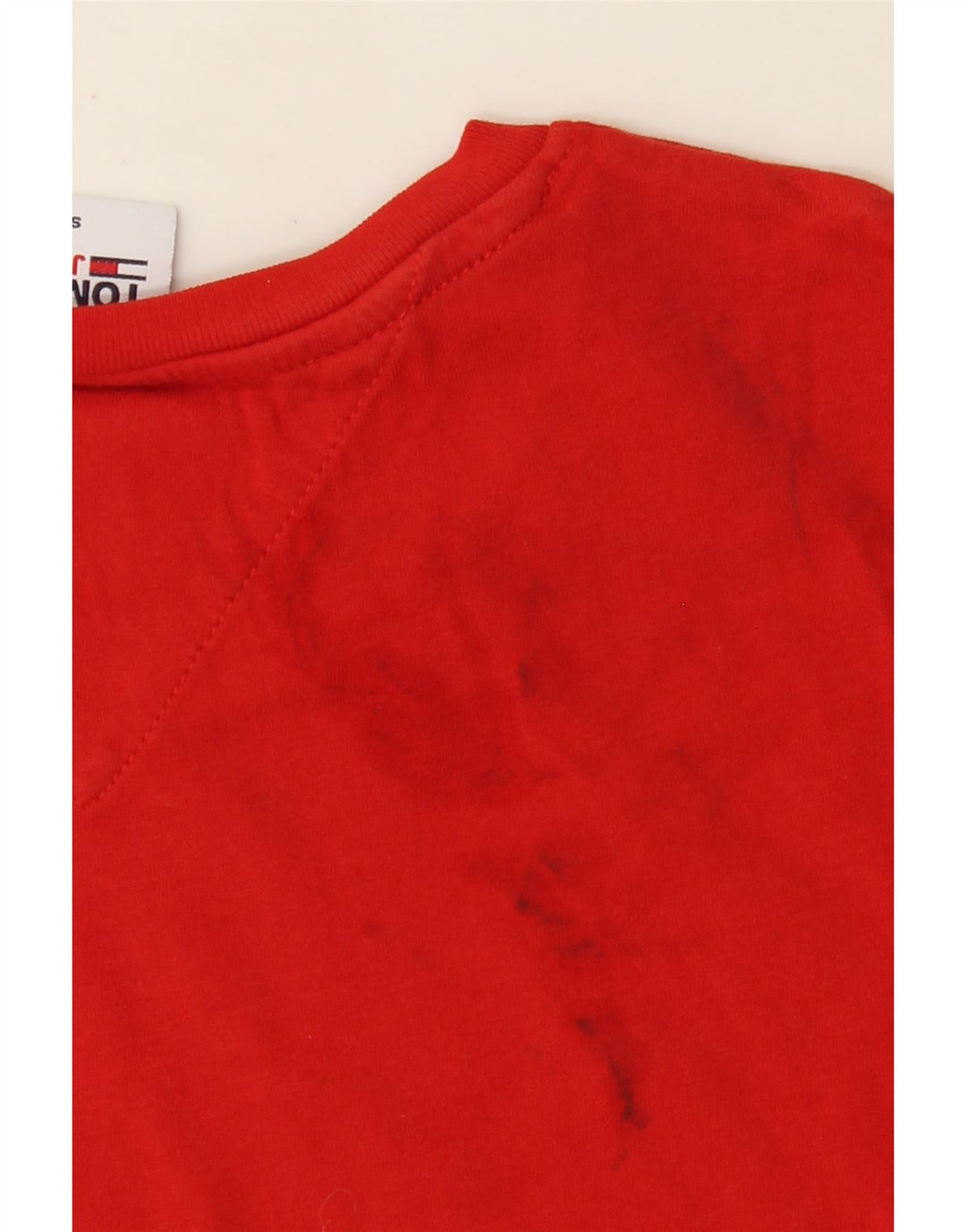 Camiseta masculina TOMMY HILFIGER com estampa gráfica pequena de algodão vermelho