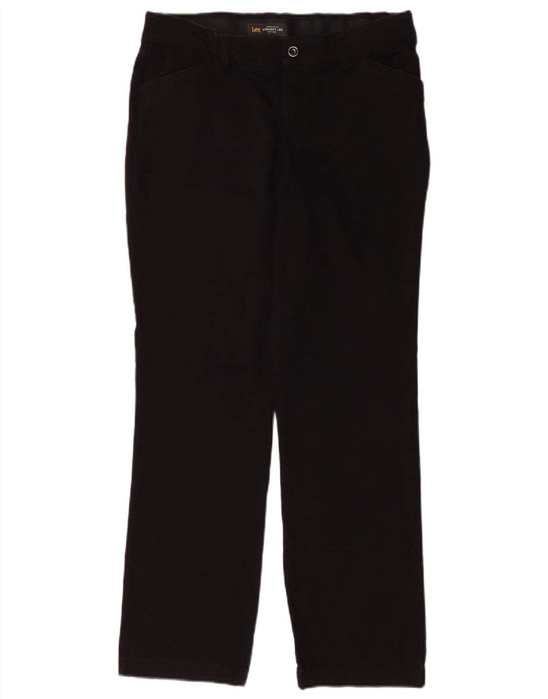 LEE Calça feminina casual de cintura média e ajuste regular EUA 8 médio W32 L30 preta