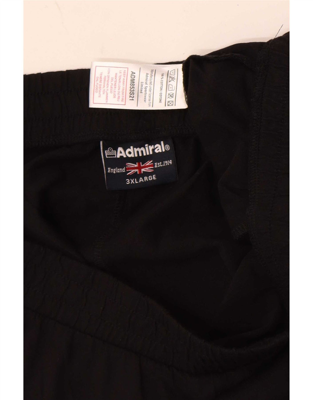 Admiral Mens Sport Shorts 3XL Algodão Preto