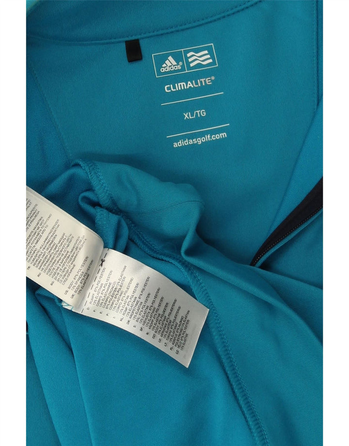 ADIDAS Masculino Climalite Zip Neck Moletom Jumper XL Azul Poliéster