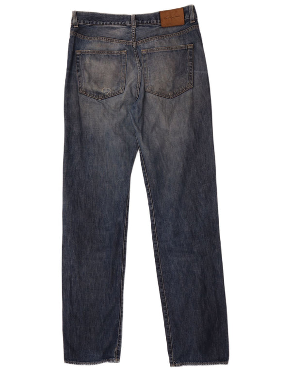 Calça jeans reta masculina Calvin Klein desgastada W32 L34 azul