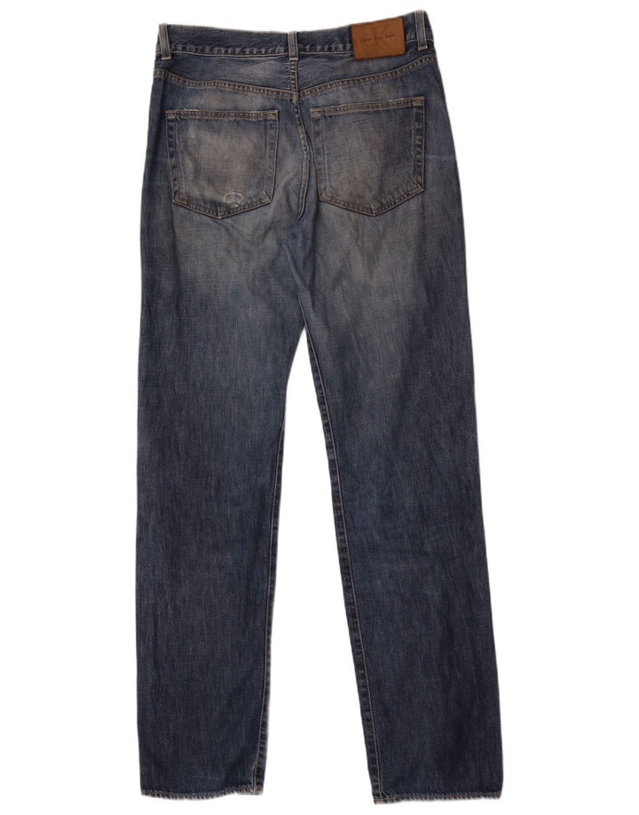 Calça jeans reta masculina Calvin Klein desgastada W32 L34 azul