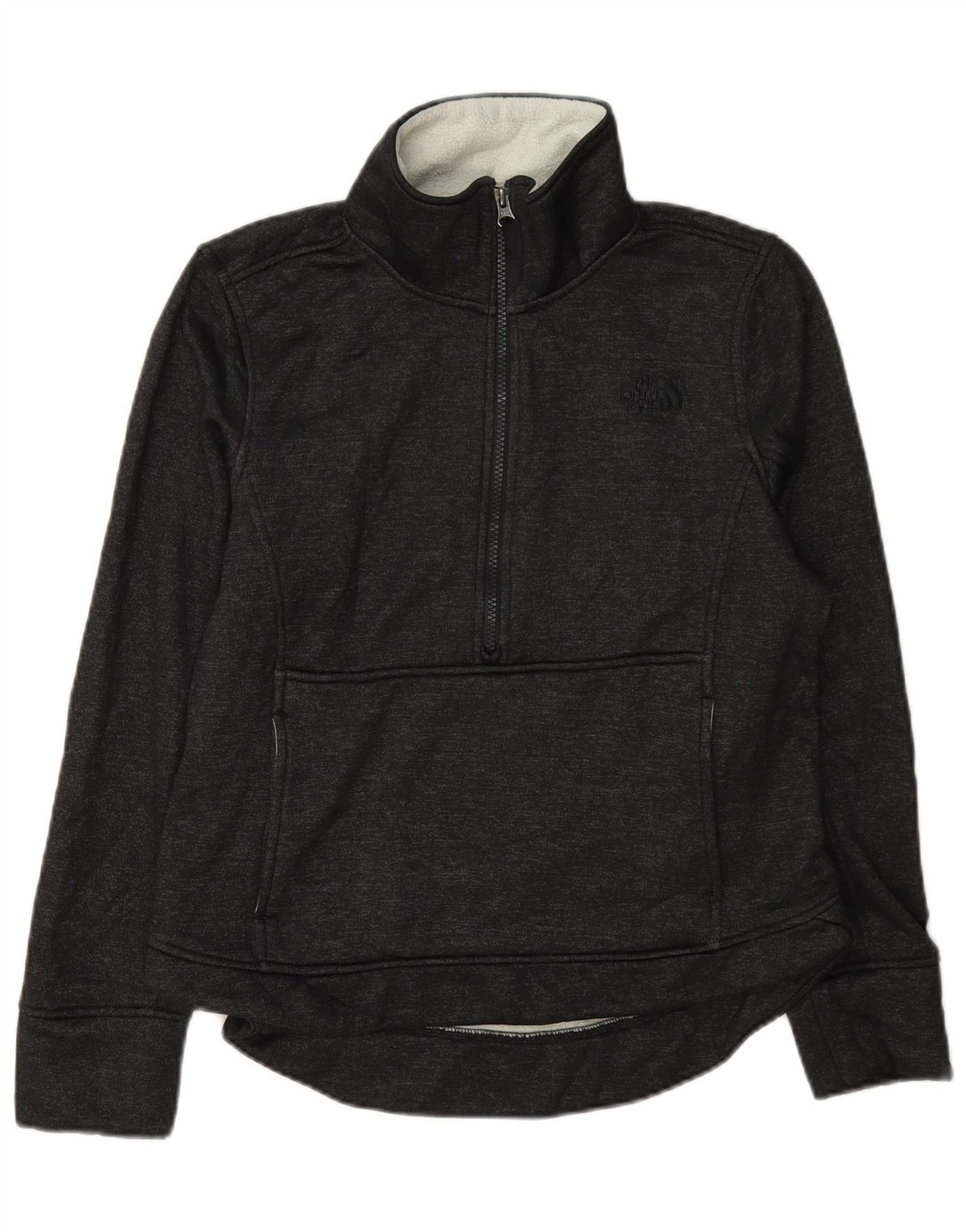 Suéter feminino The North Face com gola e zíper UK 14 cinza médio