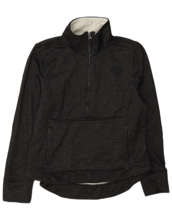 Suéter feminino The North Face com gola e zíper UK 14 cinza médio