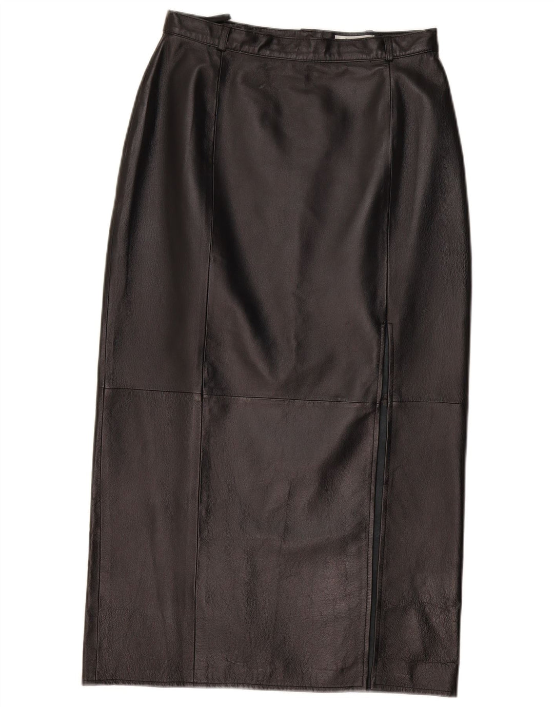 Saia de couro feminina vintage W28 couro preto médio