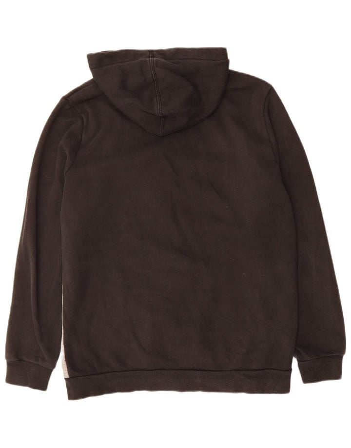 Suéter PUMA masculino com capuz e zíper médio preto algodão colorblock