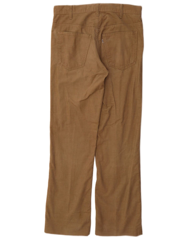 Calça masculina reta de veludo cotelê Levi's W33 L32 algodão bege