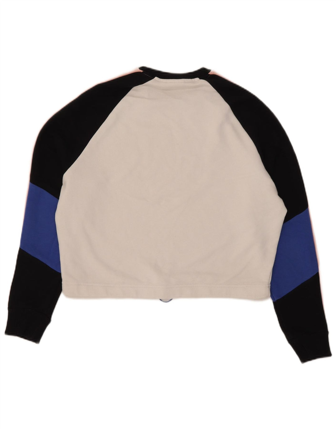 Moletom feminino Fila Oversized Crop Jumper UK 10 pequeno bloco colorido branco
