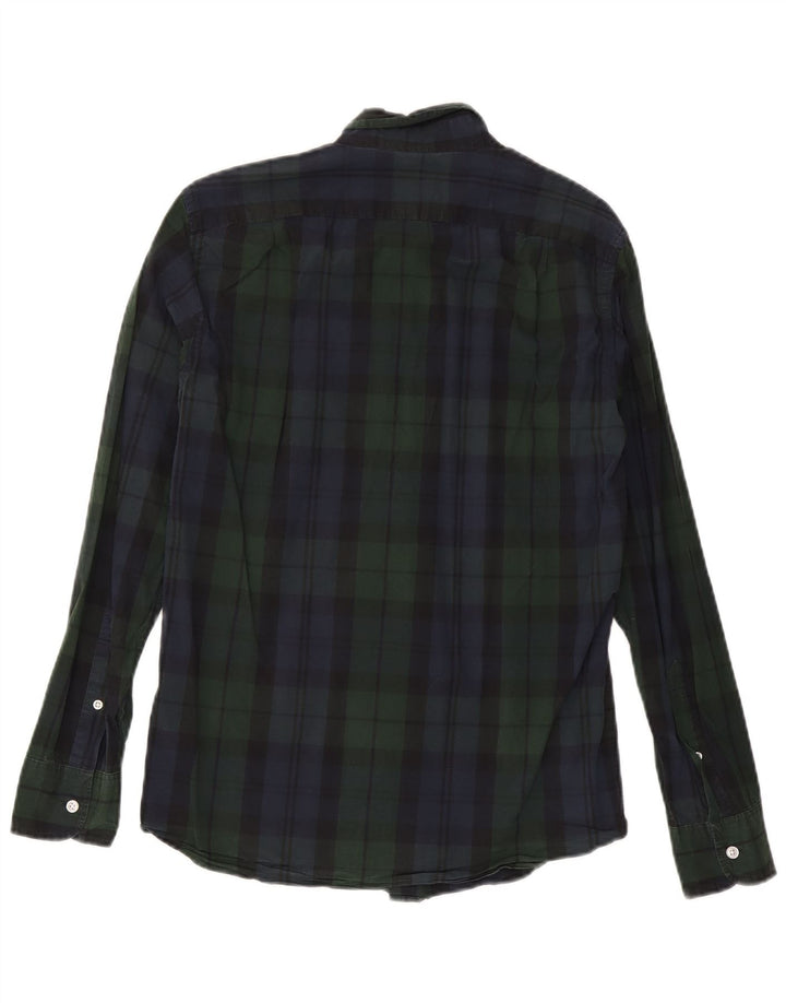 J. Crew Camisa masculina slim pequena de algodão xadrez verde