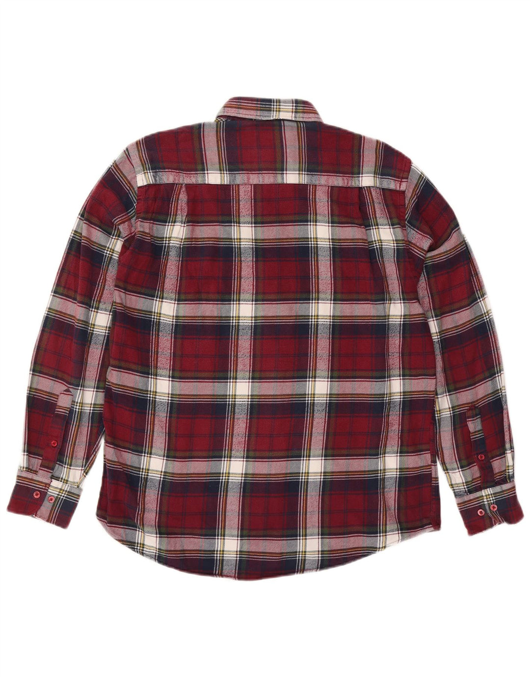 Camisa masculina de flanela COMMANDER tamanho 41/42 grande algodão xadrez borgonha