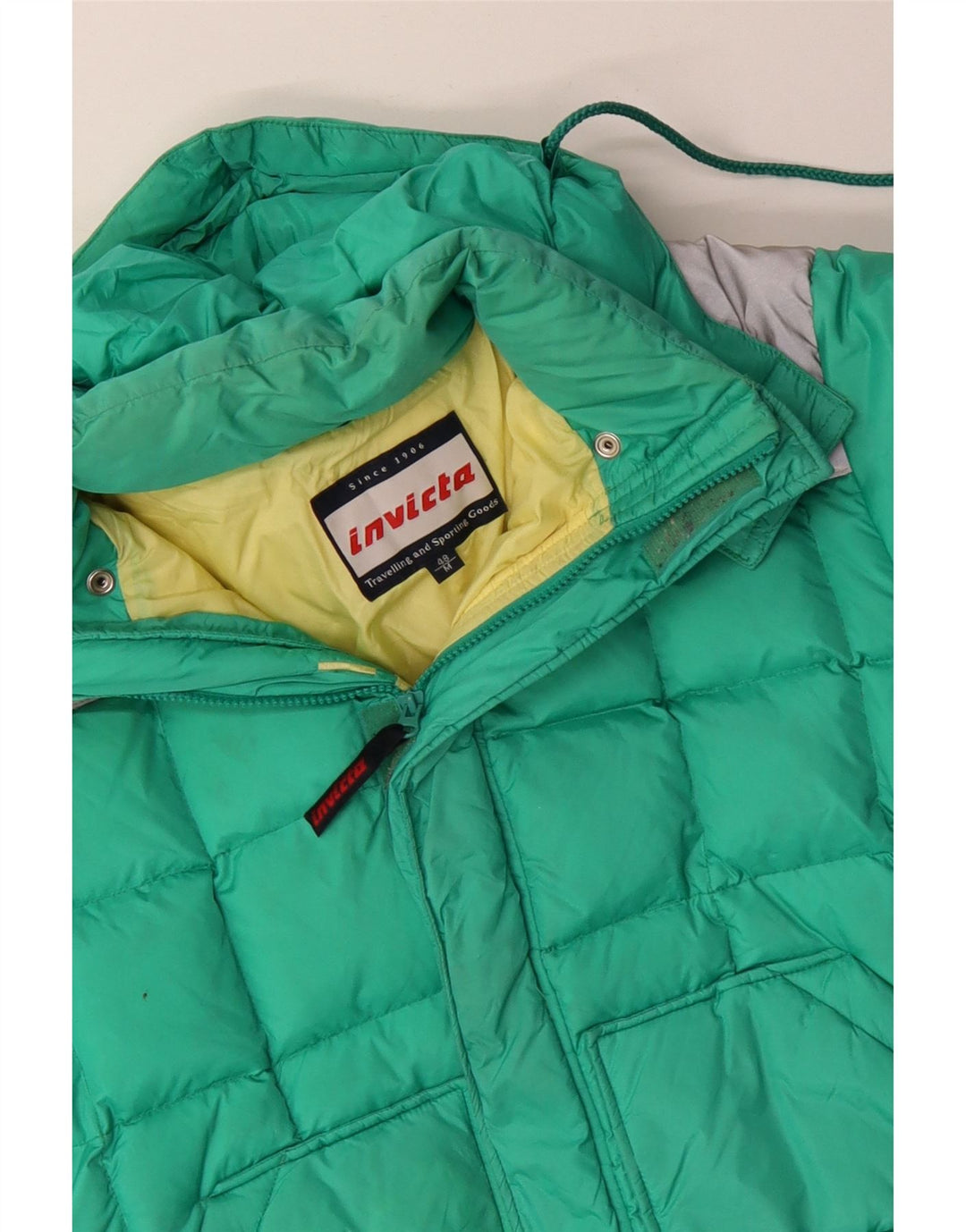 Jaqueta masculina acolchoada com capuz INVICTA IT 48 Medium Turquesa Colourblock Nylon