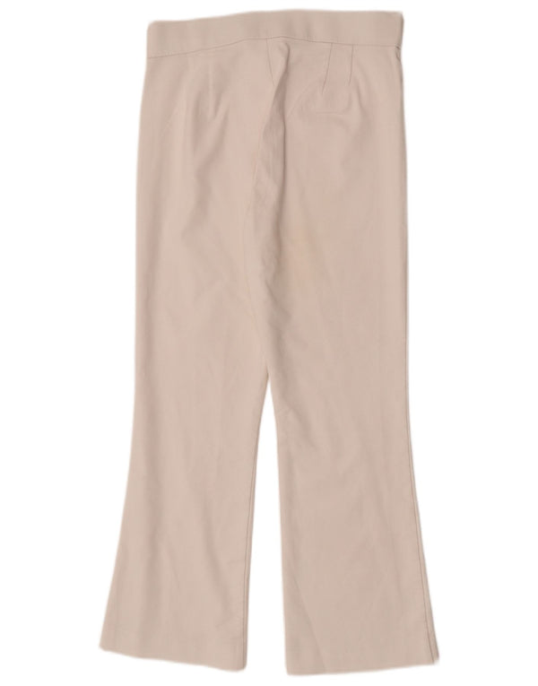 Zara Calça feminina flare cortada pequena W26 L24 algodão branco