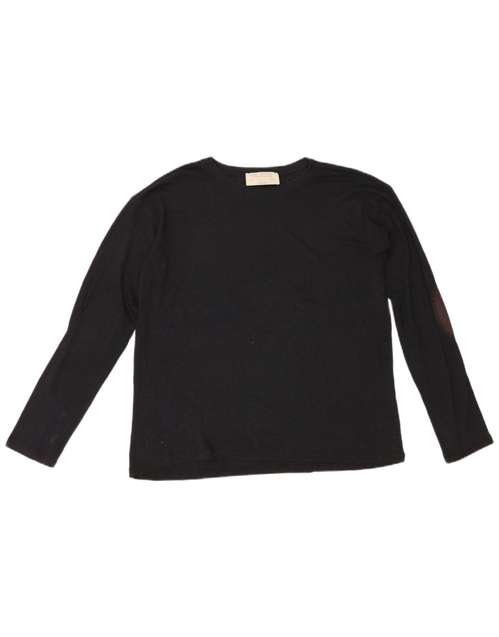 Top feminino Zara manga comprida UK 10 pequeno preto