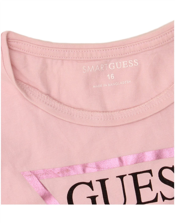 Top Camiseta Gráfica Meninas GUESS 15-16 Anos Rosa