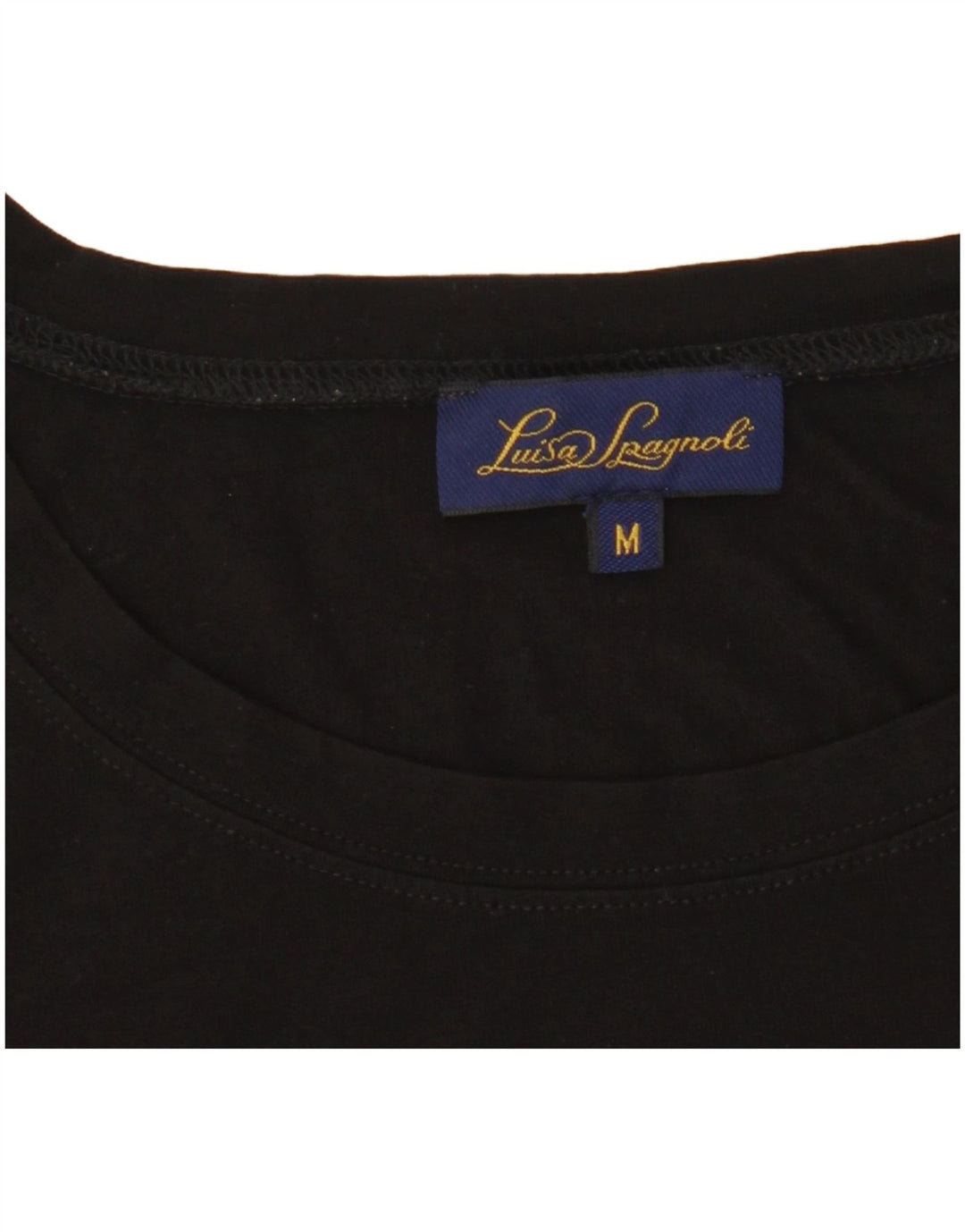 Camiseta feminina estampada Luisa Spagnoli UK 14 médio preto