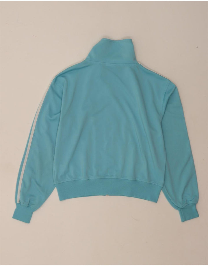 Adidas Womens Crop Tracksuit Top Jacket UK 14 Médio Azul Poliéster