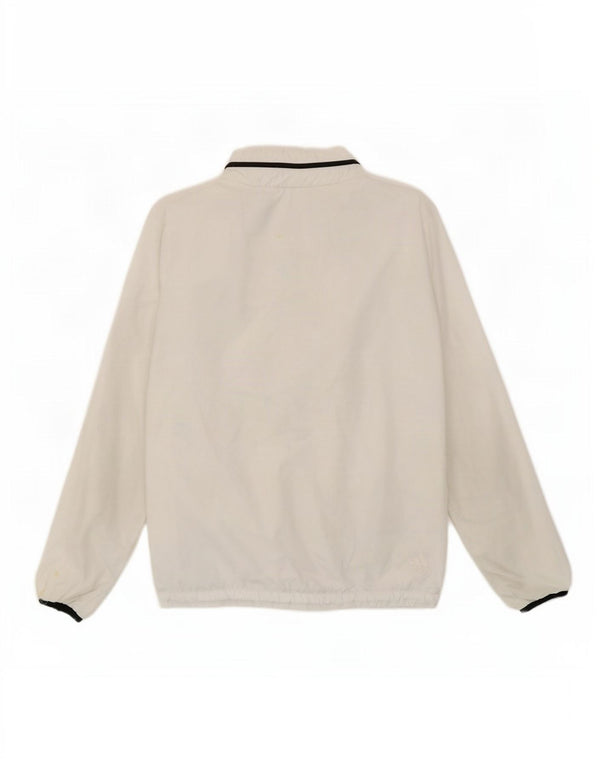 Adidas Womens Graphic Hooded Tracksuit Top Jacket UK 4/6 XS Branco Poliéster