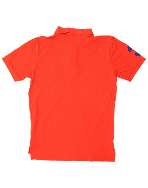 ASSN POLO DOS EUA. Camisa polo masculina gráfica pequena de algodão vermelho