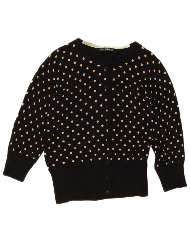 Suéter feminino Marks & Spencer Autograph Cardigan Reino Unido 14 médio preto