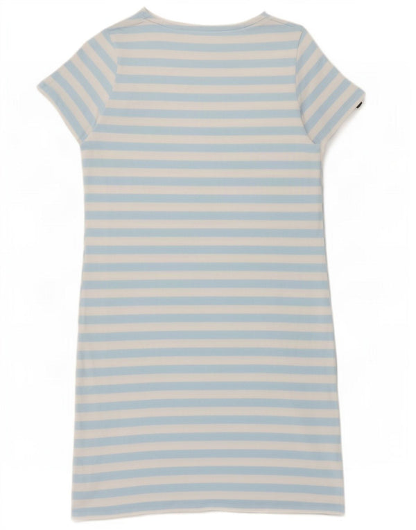 Crew Clothing Vestido camiseta feminino Reino Unido 10 pequeno algodão listrado azul