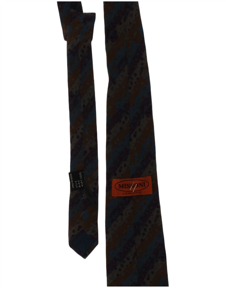 Gravata masculina Missoni Cravatte tamanho único de seda listrada multicolorida designer